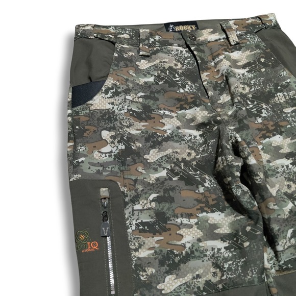 Rocky Camo Cargo Pants Mens Large Scent IQ Atomic Polyester Hunting Outdoor New - Picture 1 of 7